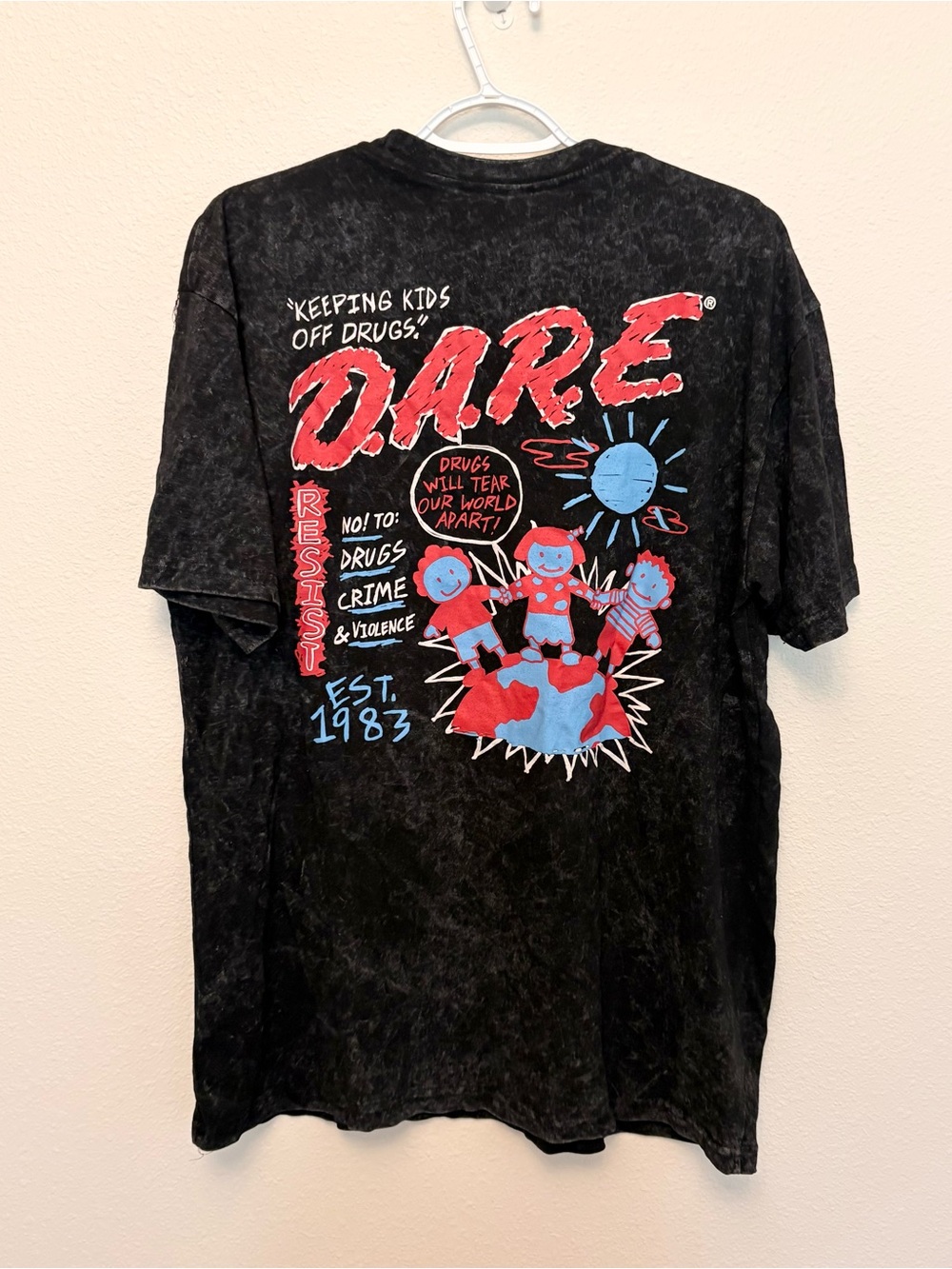 DARE D.A.R.E. Keeping Kids Off Drugs Graphic T-Shirt Black Tee VTG Y2K Sz XL